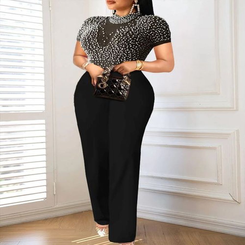 jumpsuit for women elegant african dresses through net beaded high