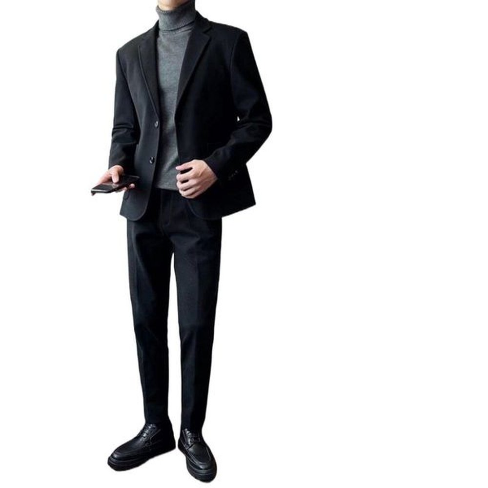 K763 Men's Slim Fit Wedding Suit - High-End Fashion Business Attire