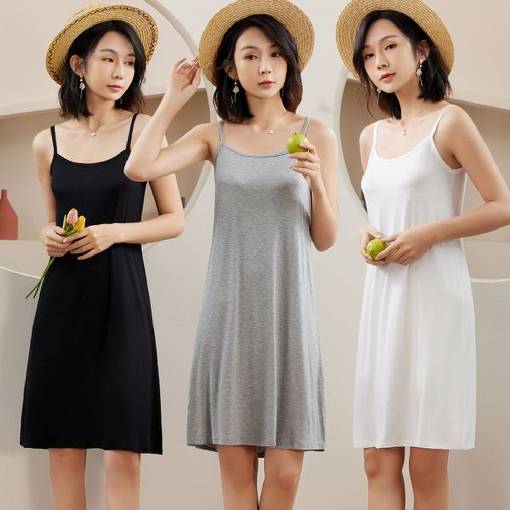 k new suspender dress for women summer inner wear black