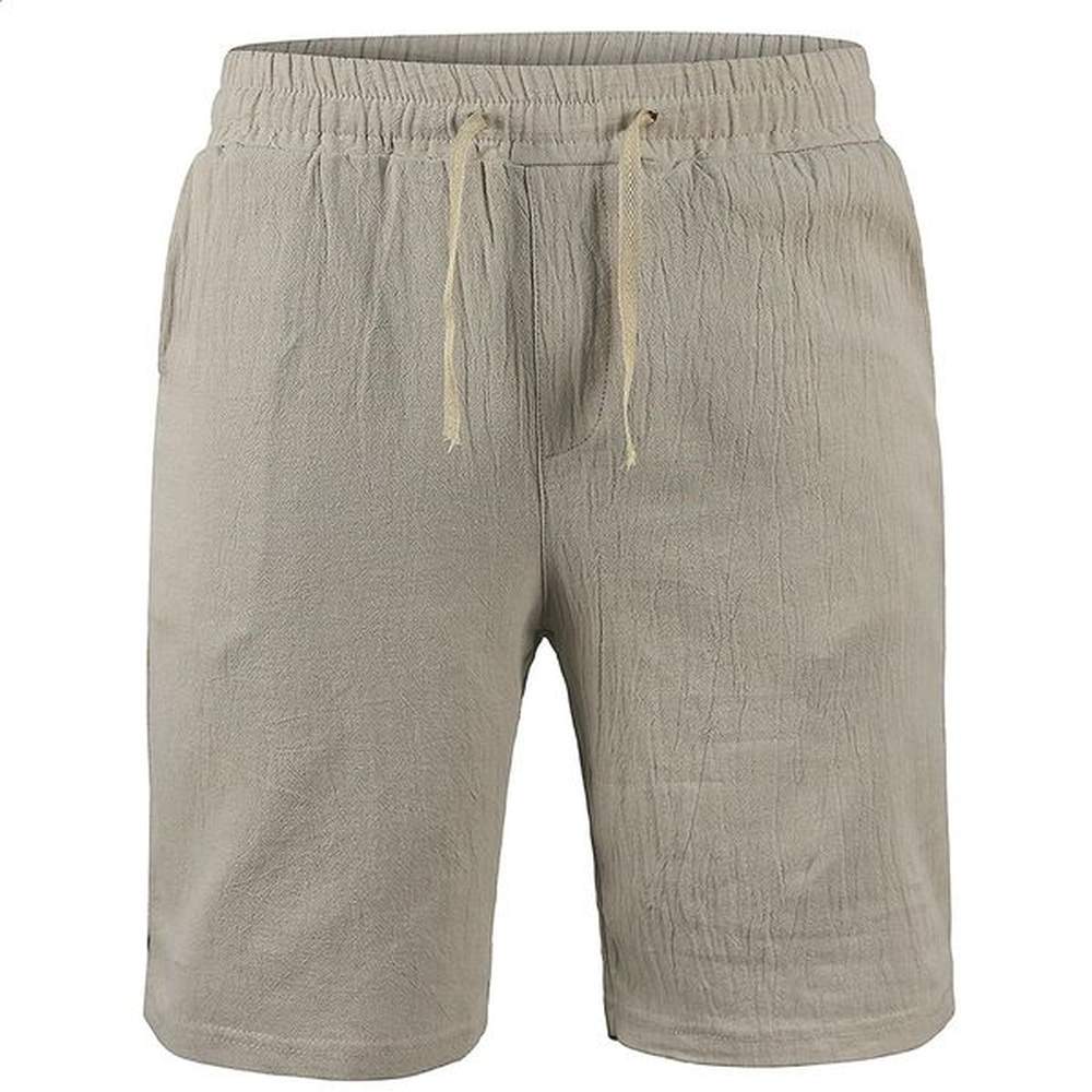 KB Mens Cotton Linen Shorts Pants Male Summer Breathable Solid Color Trousers Fitness Streetwear S3XL 240407