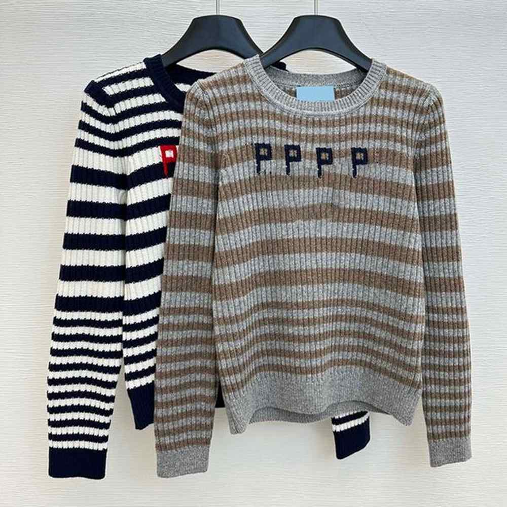 knit sweater women casual stripe pullover jumper tops long sleeve
