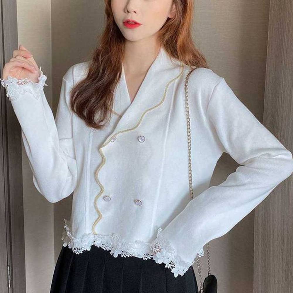 knitted cardigan women solid kawaii knit sweater coat fashion korean
