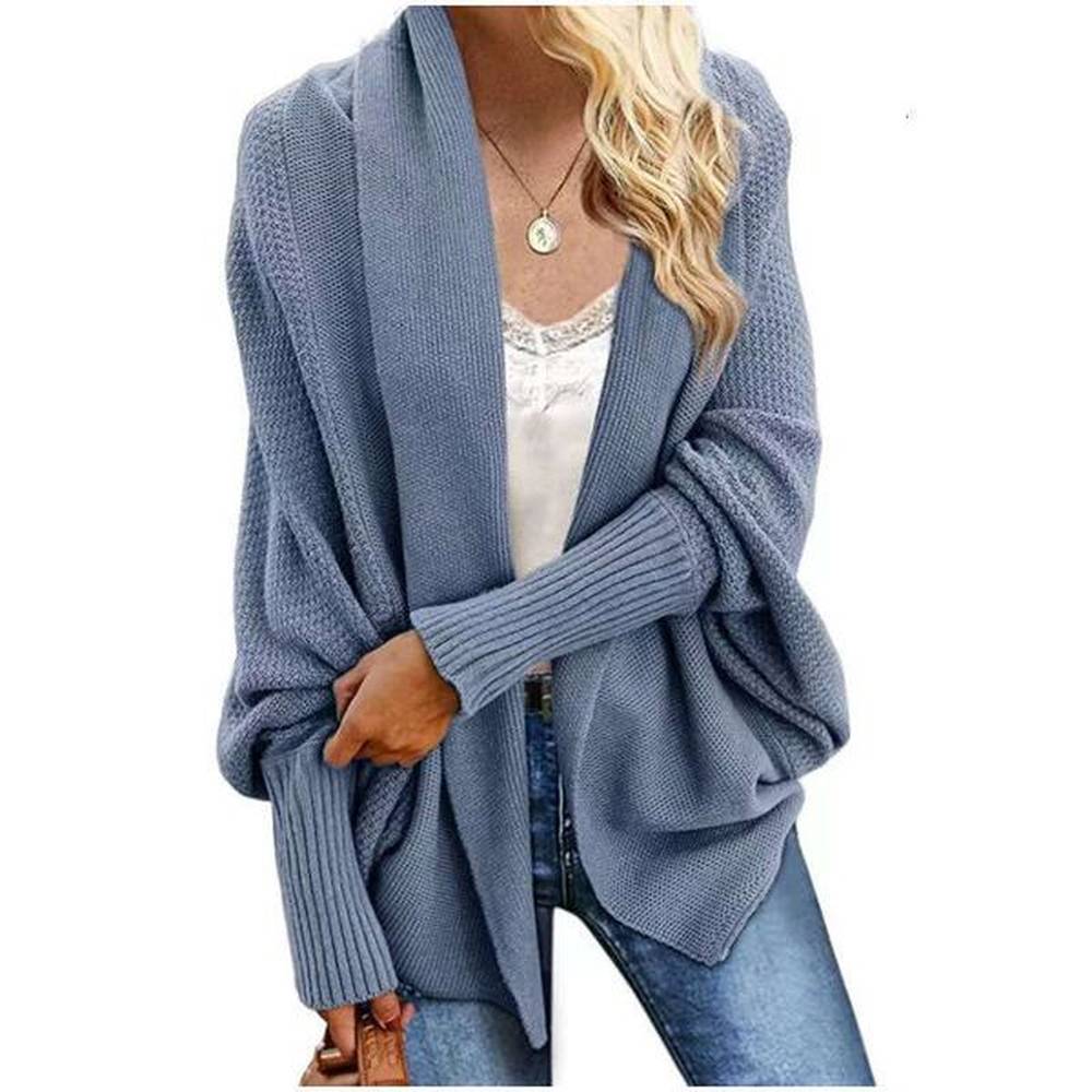 knitted shawl bat sleeve oversized knitted cardigan sweater jacket longer