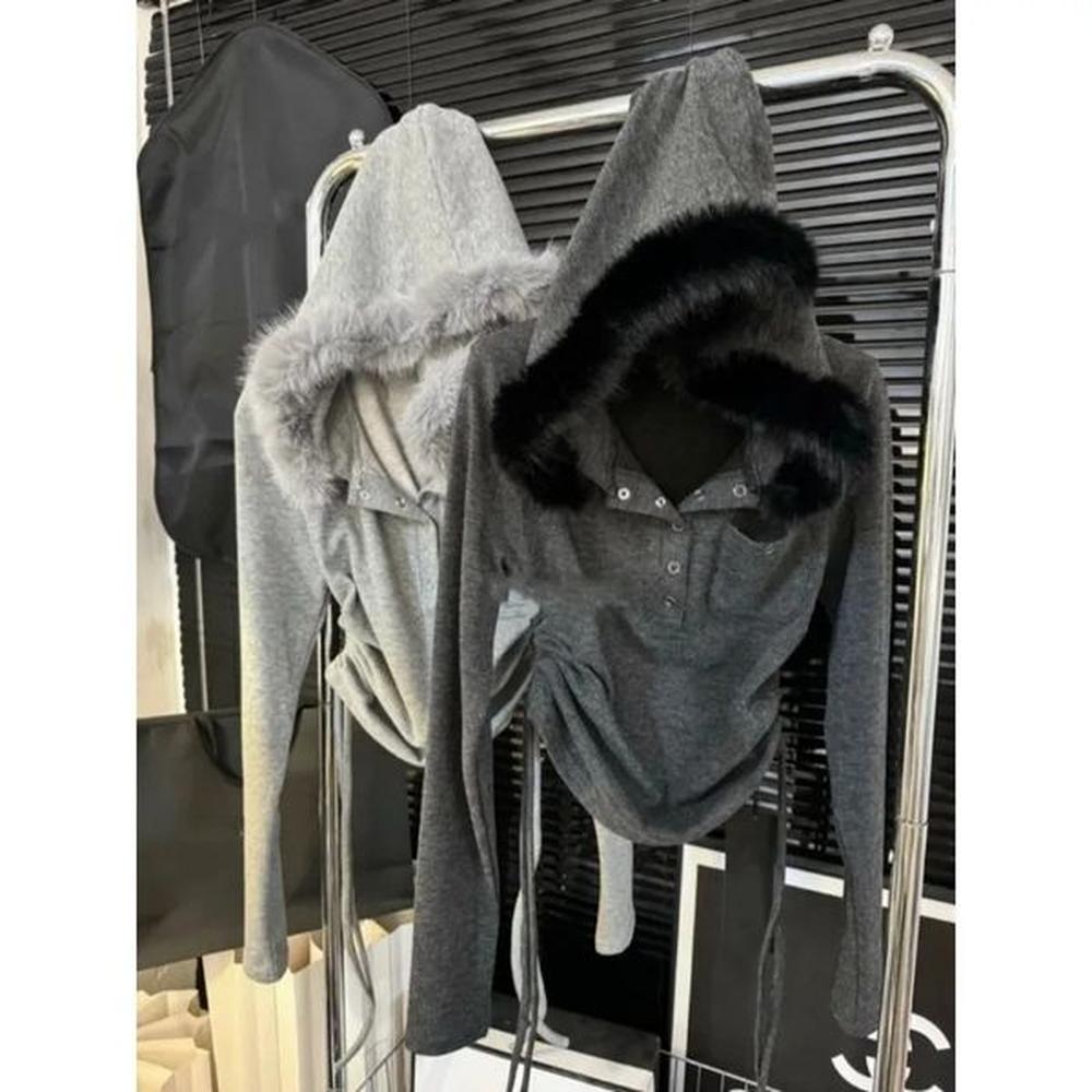 korean simple casual temperament fashionable solid color plush hoodies for