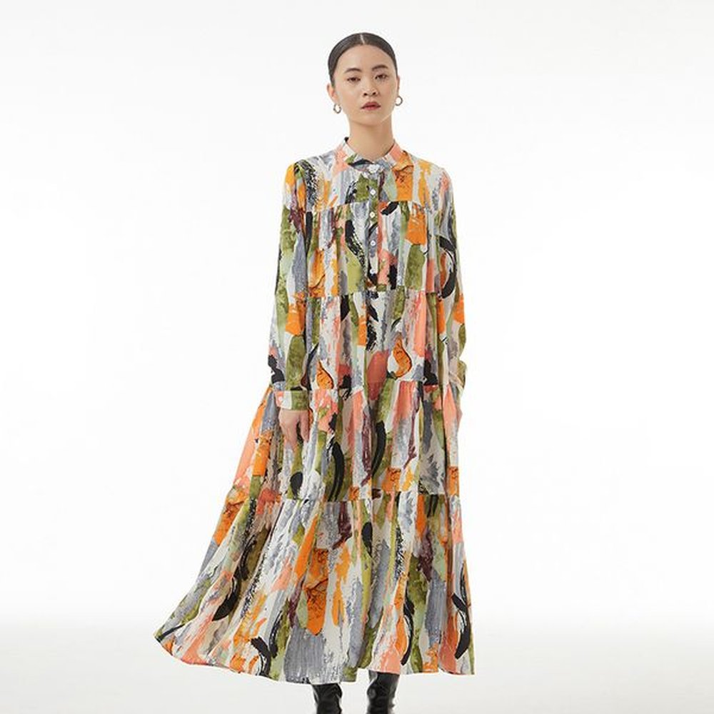 korean style temperament splicing cake skirt spring new large