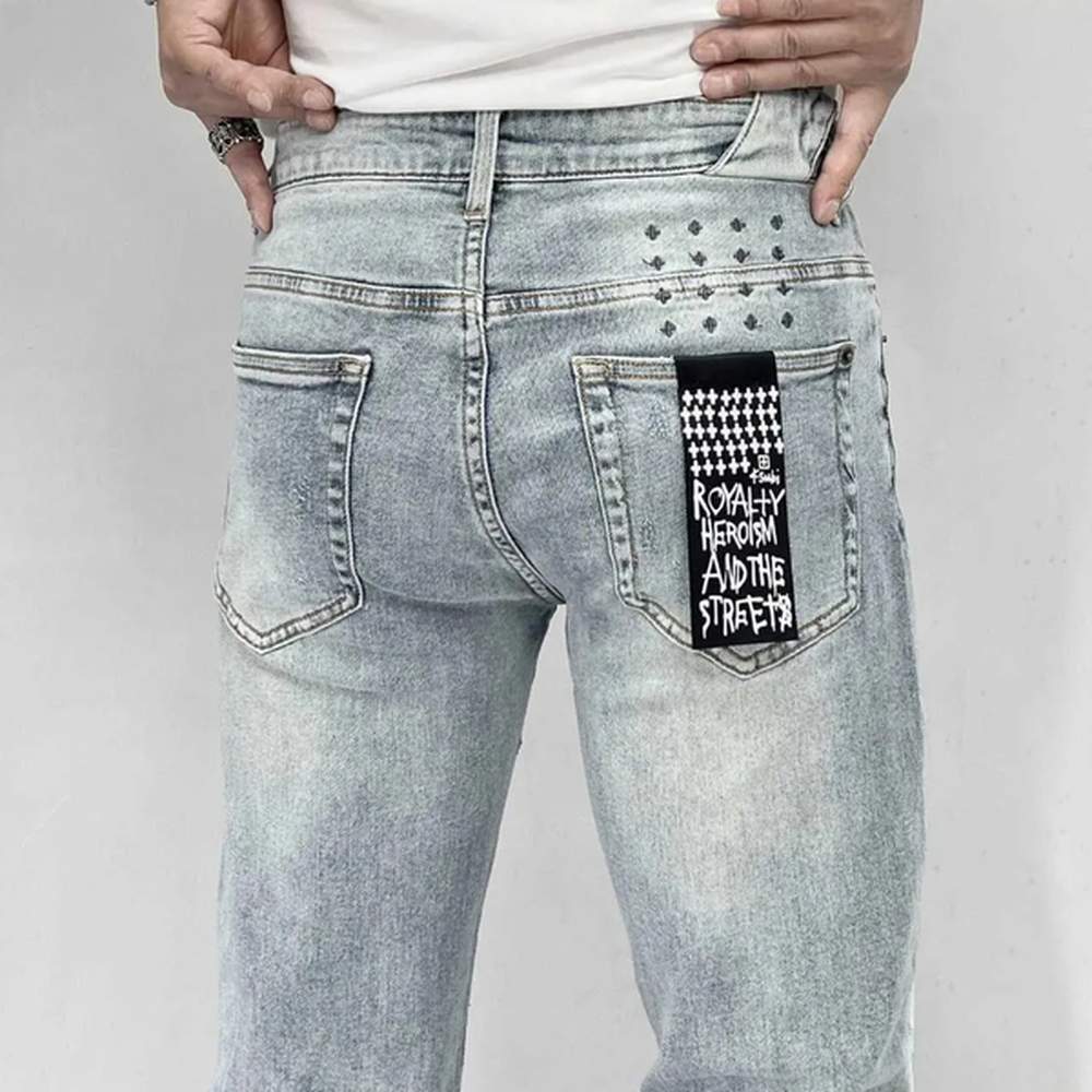 ksubi Jeans Brand Fashion Trend Kusbi Designer ubi Mens Skinny Denim Pant Distressed Ripped Biker Black Jean Slim Fit jeanss 5458