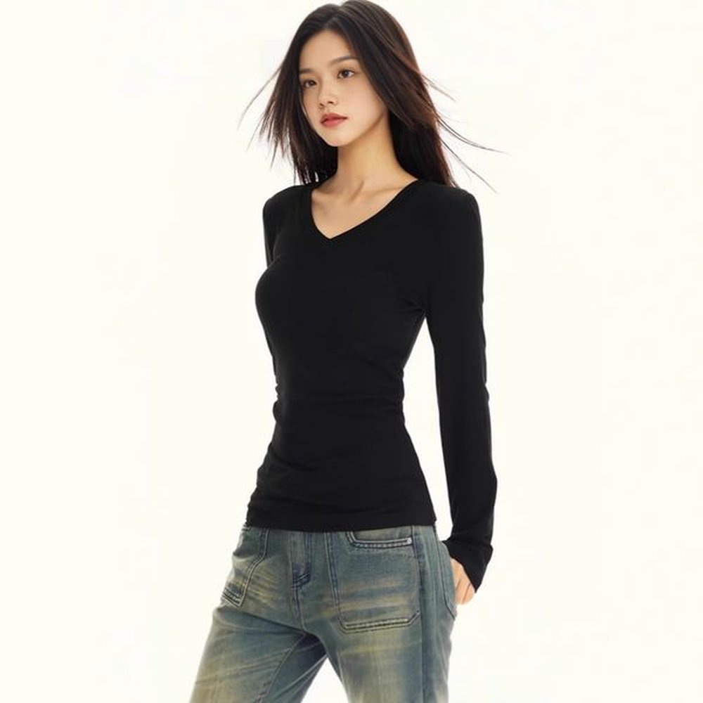 l new oneshoulder longsleeved early autumn tshirt for women spring