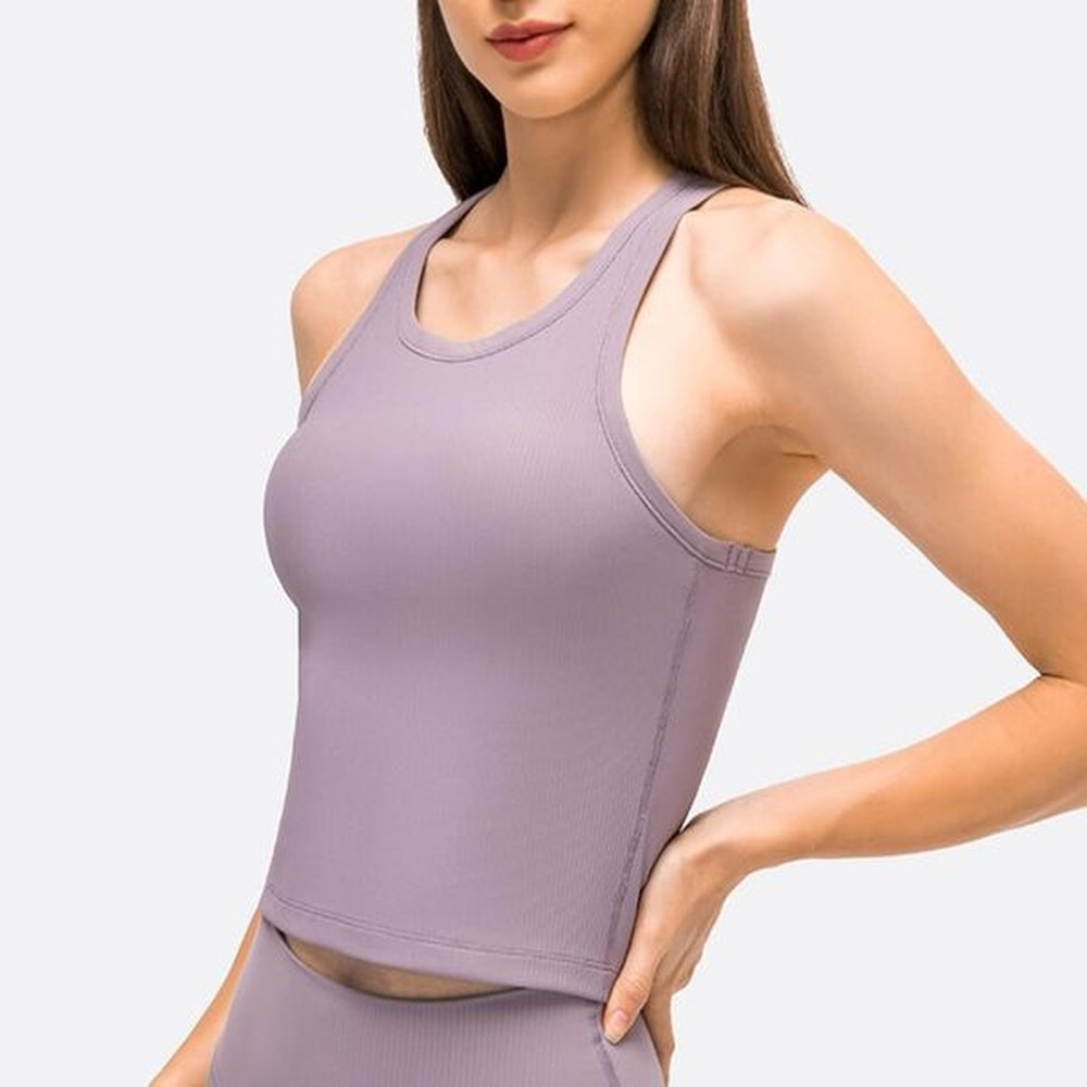 l womens tank tops round neck y style back padded