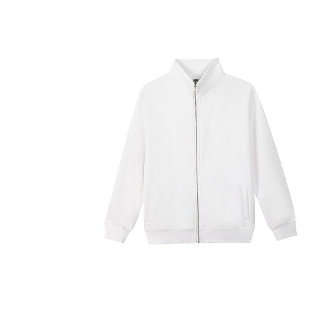 lambskin plush thickened cardigan sweatshirt stand collar zipper