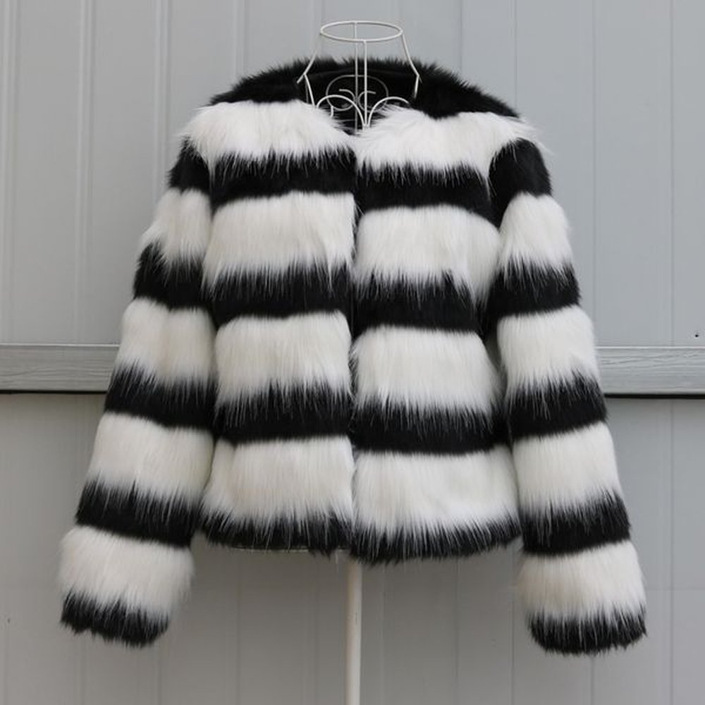 lanshifei fplus size fashion faux fur women winter long coat