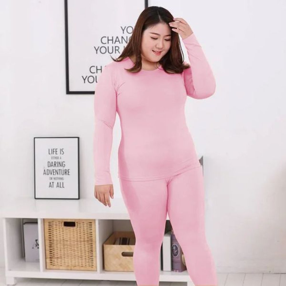 large image mxl winter warm underwear set for women close