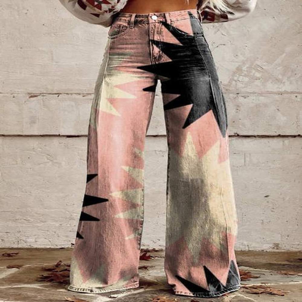 large womens casual pants thin imitation jeans wide legs xvfk