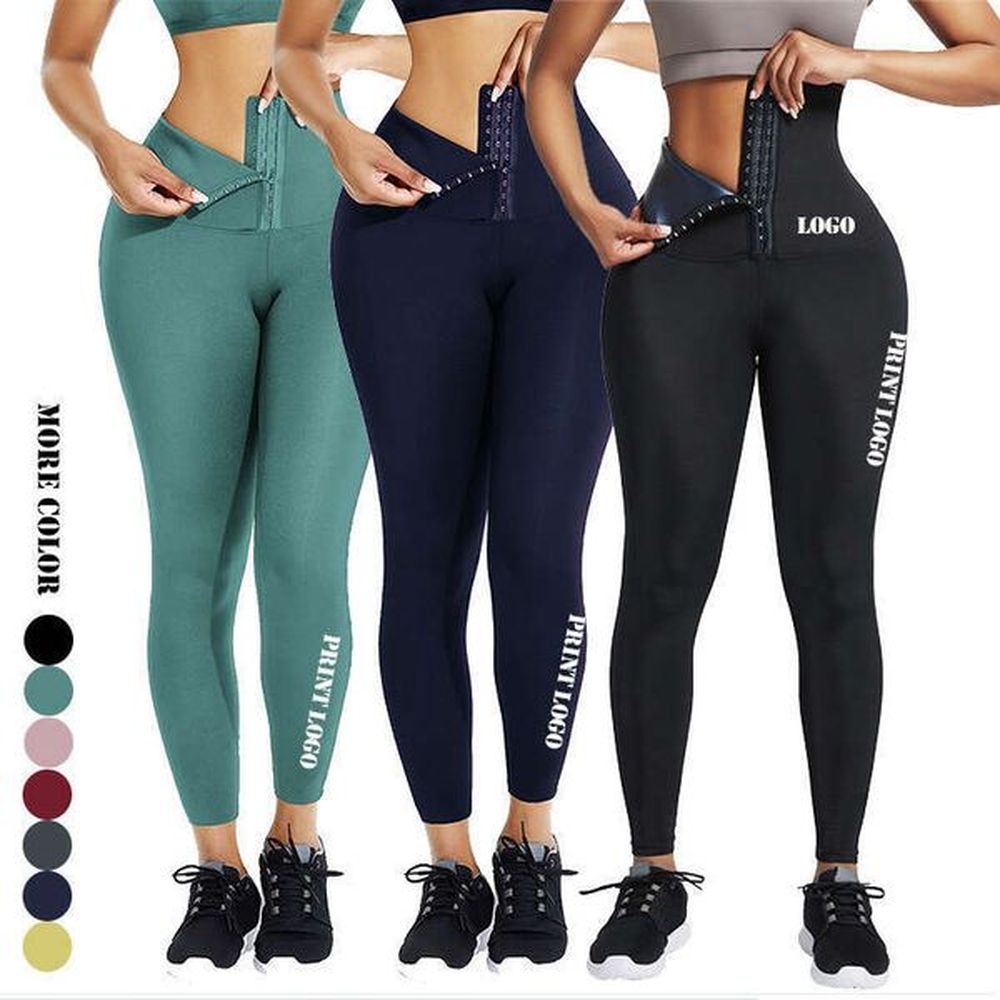 large womens high sports tight for outer wear buckle waist