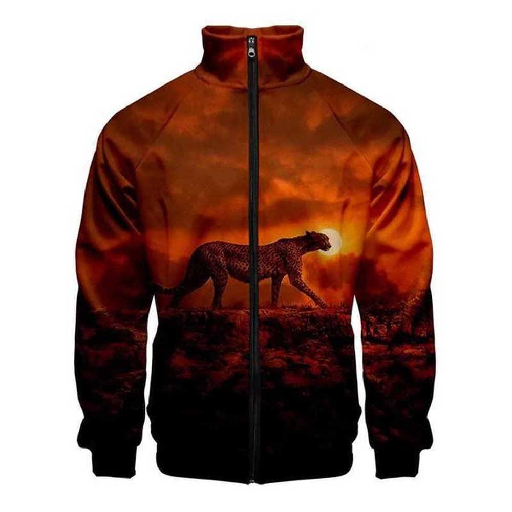 Latest Anime Leopard 3D Printed Zipper Jacket for Mens and Womens Casual Long Sleeve Jacket for Summer and Spring Top Clothing W240826