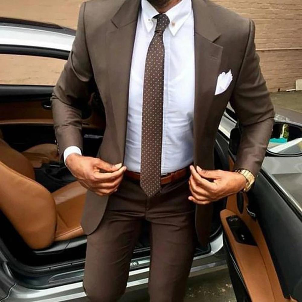 Latest Brown Mens Suit Coat Pants ns Slim Fit Elegant Tuxedos Wedding Business Party Suits 2 Pieces JacketPants 250120