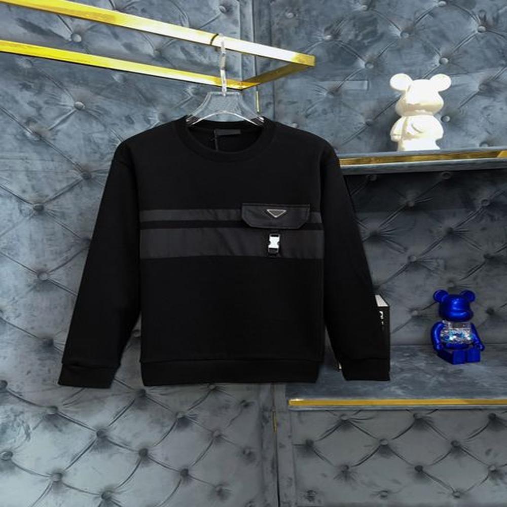2024 latest designer hoodie fashion nylon pocket splice design black hoodie highend brand mens hoodie