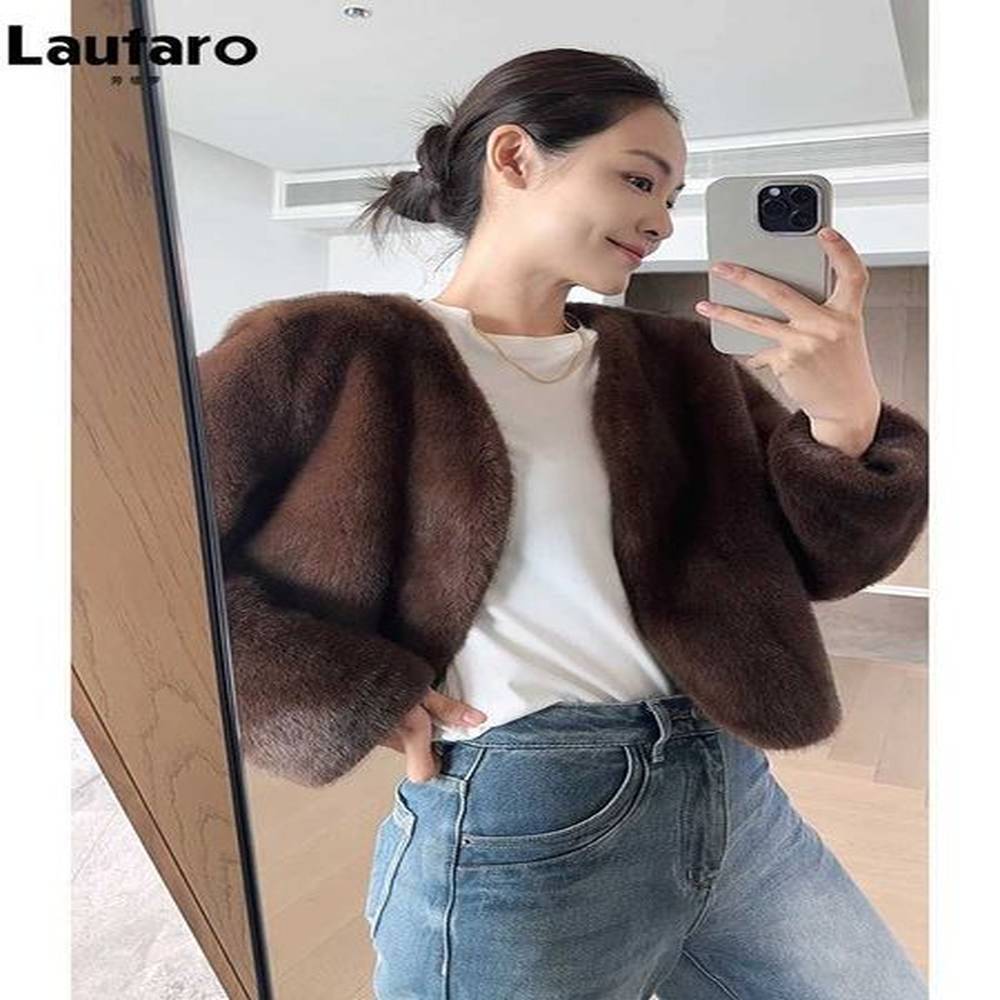 lautaro autumn winter chic luxury soft thick warm brown artificial