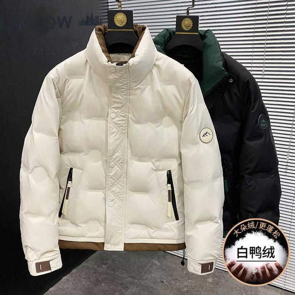 LAY LOW Down Jacket Mens New Stand Collar Fashion Duck Down Winter Warm Leisure Short Thick Coat