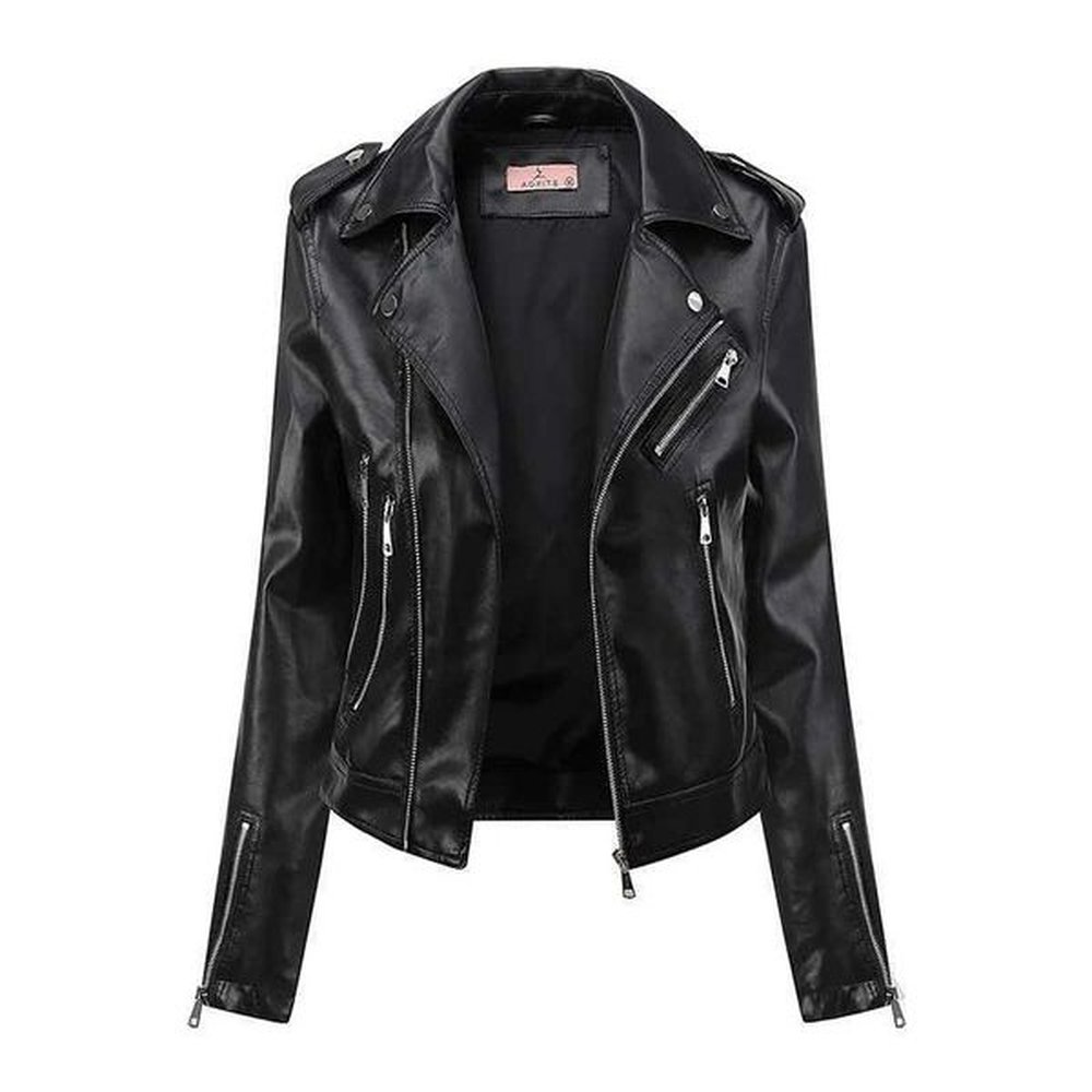 leather dress women temperament slim women coat two wear