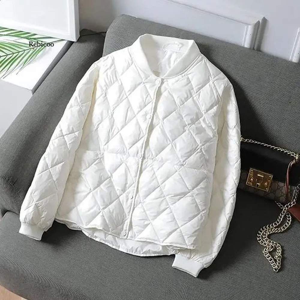 leisure ultrathin winter jacket korean fashion lozenge parka jacket womens