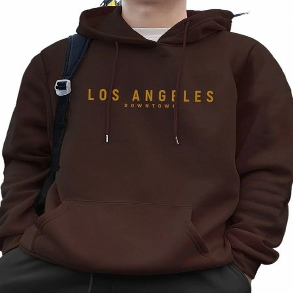 letter Print Hoodie Drawstring Casual Hooded casual sweatshirt Kangaroo pocket Long sleeve Autumn/Winter simple long sleeve t4ul#