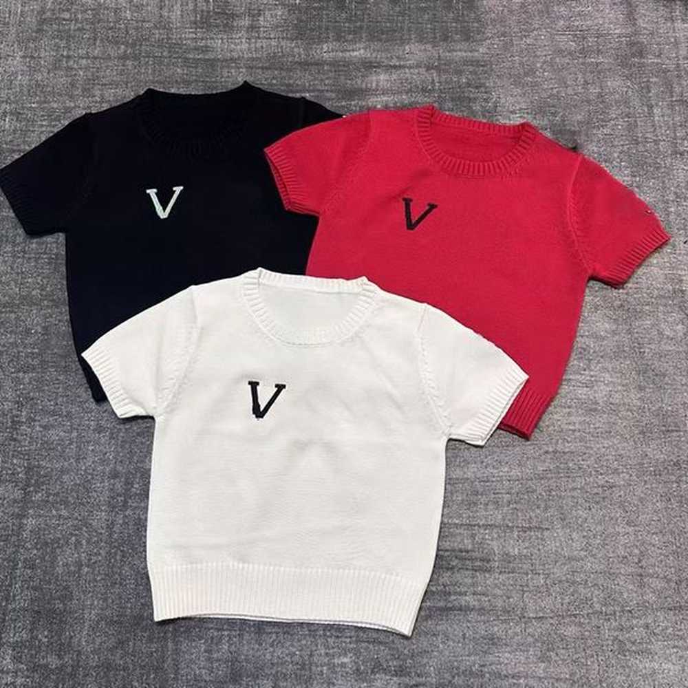 letter printed cropped knits tees women designer t shirt casual