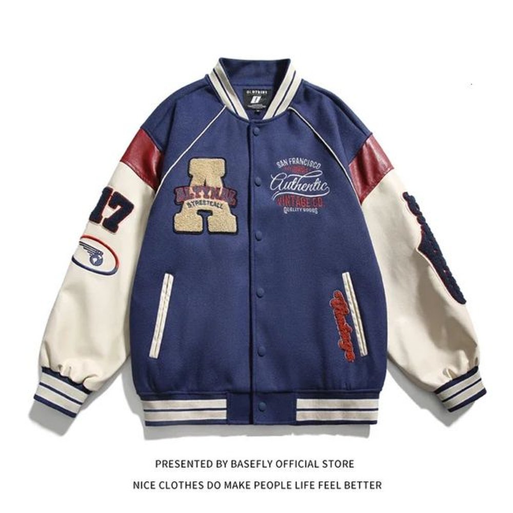 Letterman A Embroidery Stadium Award Patchwork Men Baseball Bomber Jacket Unisex Women Varsity University Coat Streetwear Chic 240807