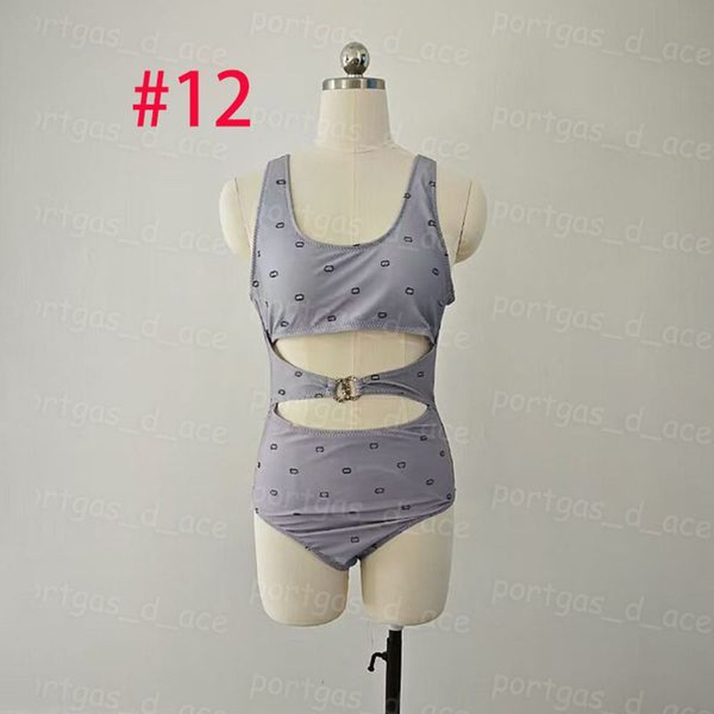 letters waist cut off swimwear bikinis women deep v neck