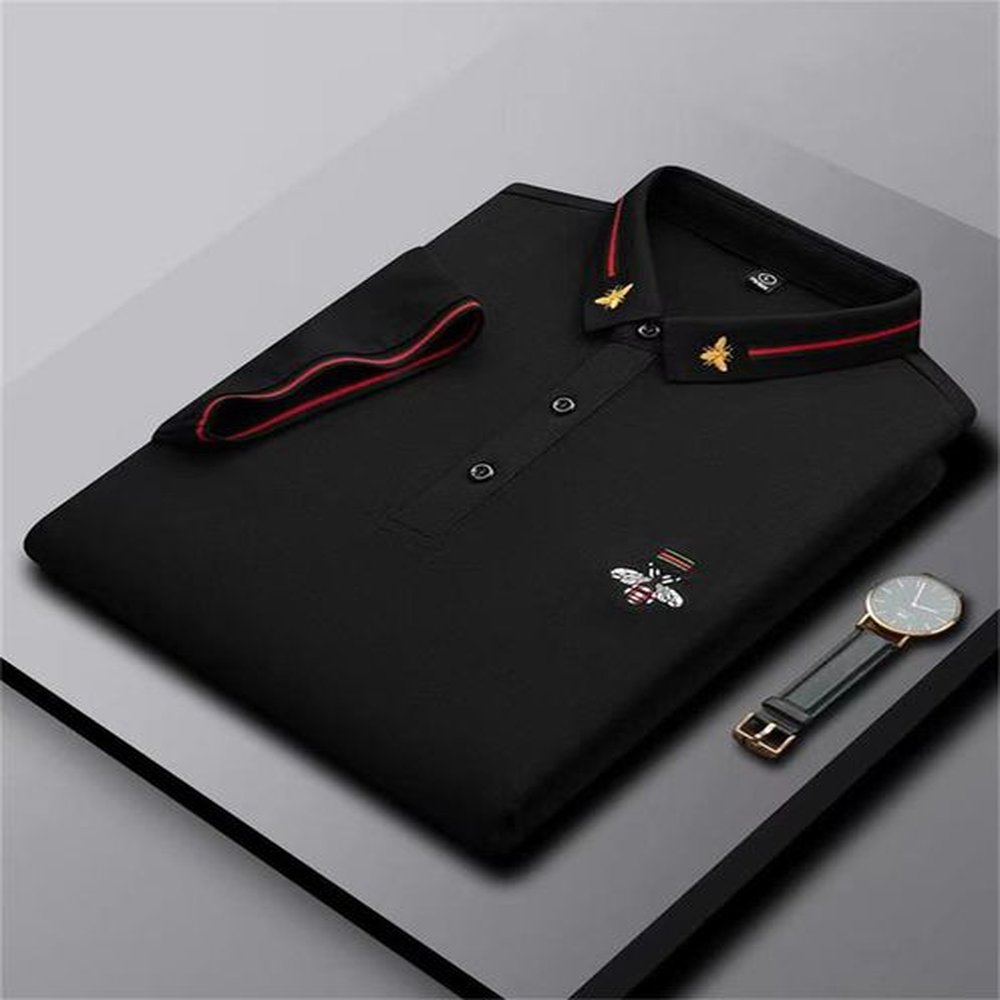 Light luxury polo casual half sleeved summer new independent designer men's trend simple lapel short sleeved T-shirt business top