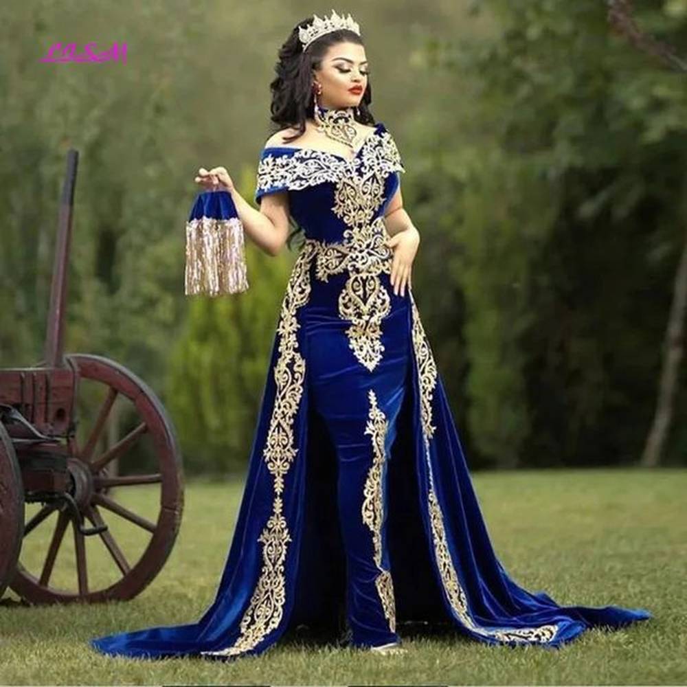 lism moroccan caftan evening dresses gold lace appliques cap sleeve