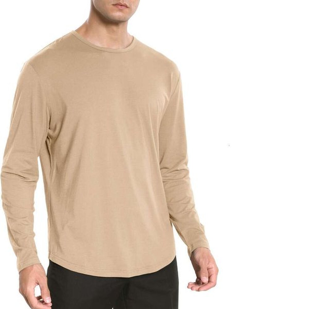 Long Sleeve Shirts Curve Hem Lightweight Cooling Short Long Sleeve Casual Basic T Casual tops clothes