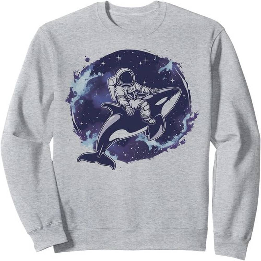 Long Sleeve Shirts for Men sweatshirt Astronaut Orca Whale Galaxy Space Planet Nebula Gift Sweatshirt Tee Streetwear Casual tops clothes