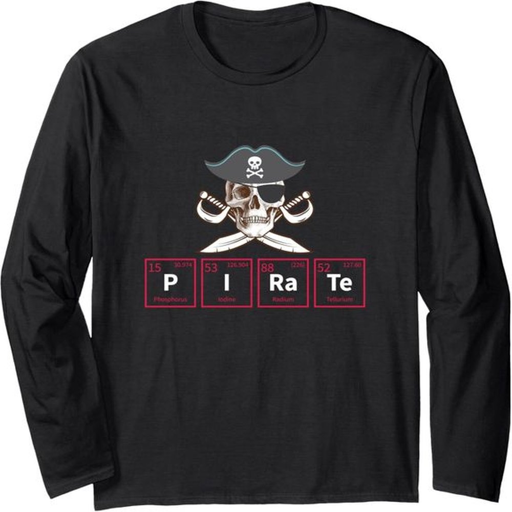Long Sleeve Shirts for Men sweatshirt Funny Pirate Periodic Table Elements Chemistry Gift Tee Streetwear Casual tops clothes trend 01