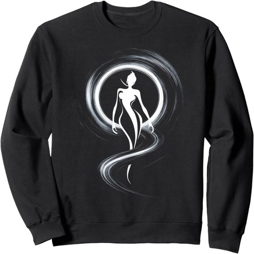 Long Sleeve Shirts for Men sweatshirt Graphic Art Woman Silhouette Swirl Trendy Design Graphic Tee Sweatshirt T shirt Tee Streetwear Casual
