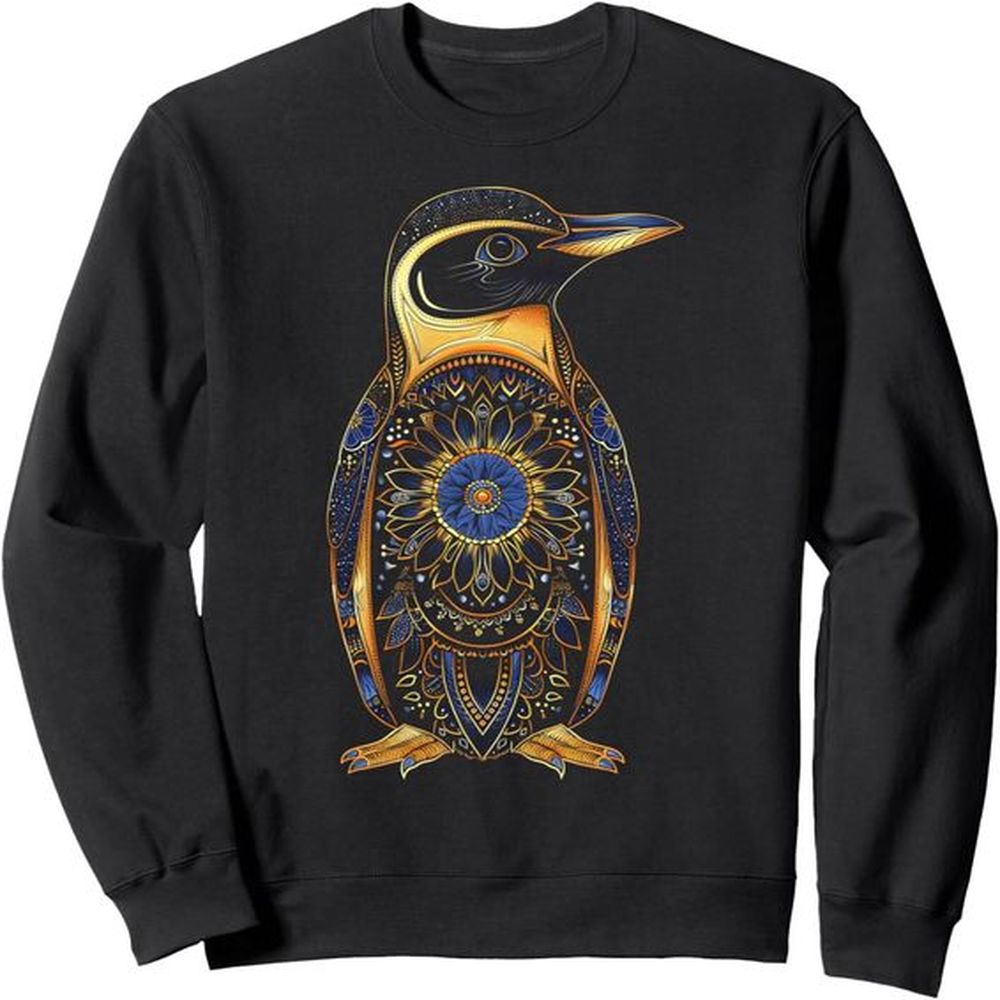 Long Sleeve Shirts for Men sweatshirt Penguin Mandala Bird Lover Gift Idea Graphic Tees Sweatshirt T shirt Tee Streetwear Casual tops clothe