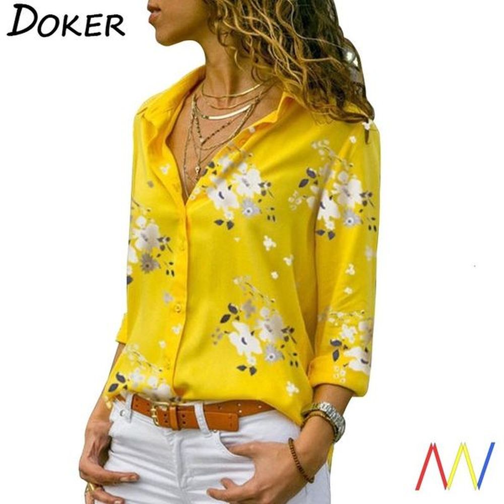 long sleeve women blouse plus size yellow shirt top shirts