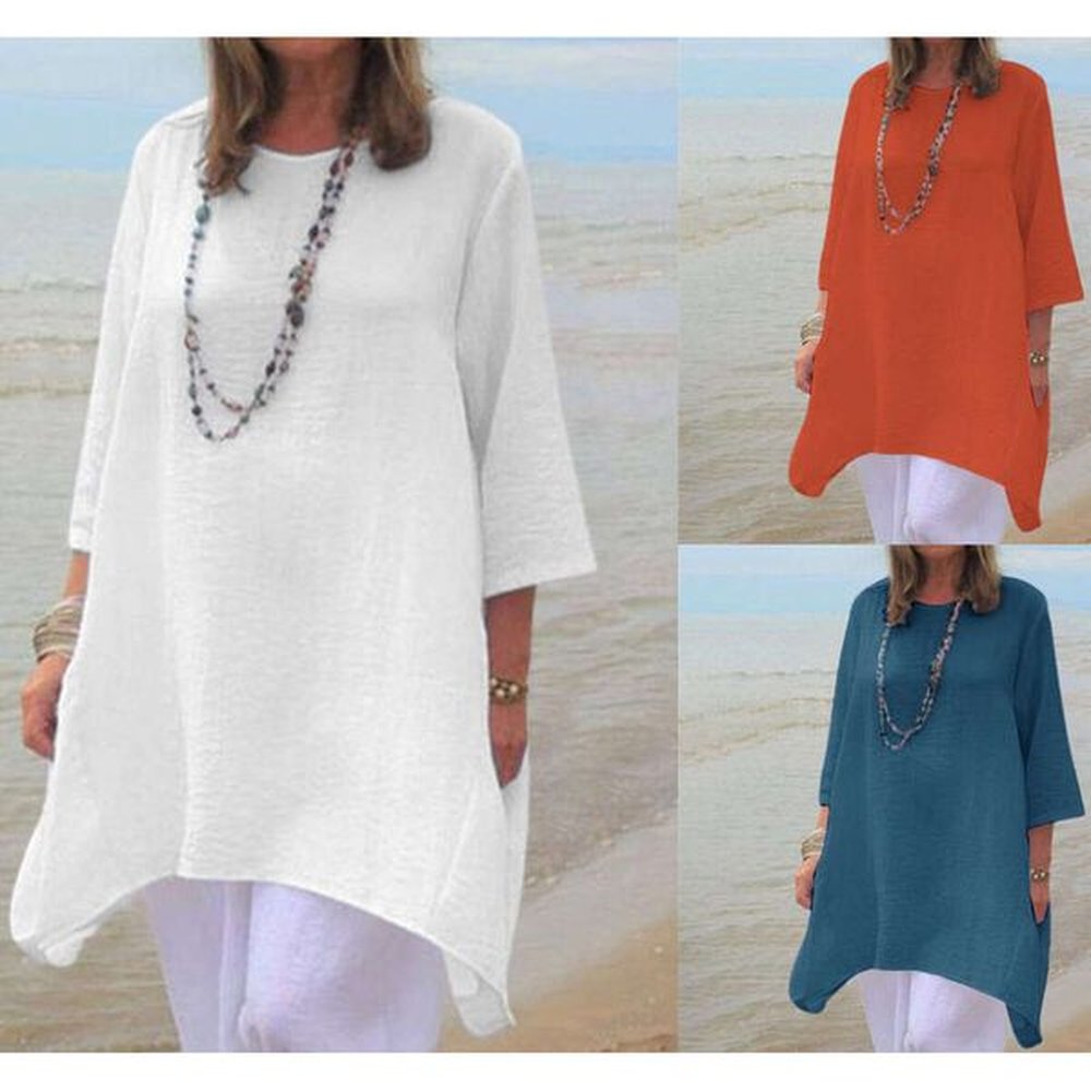 loose casual vneck irregular fashion robe holiday long sleeved