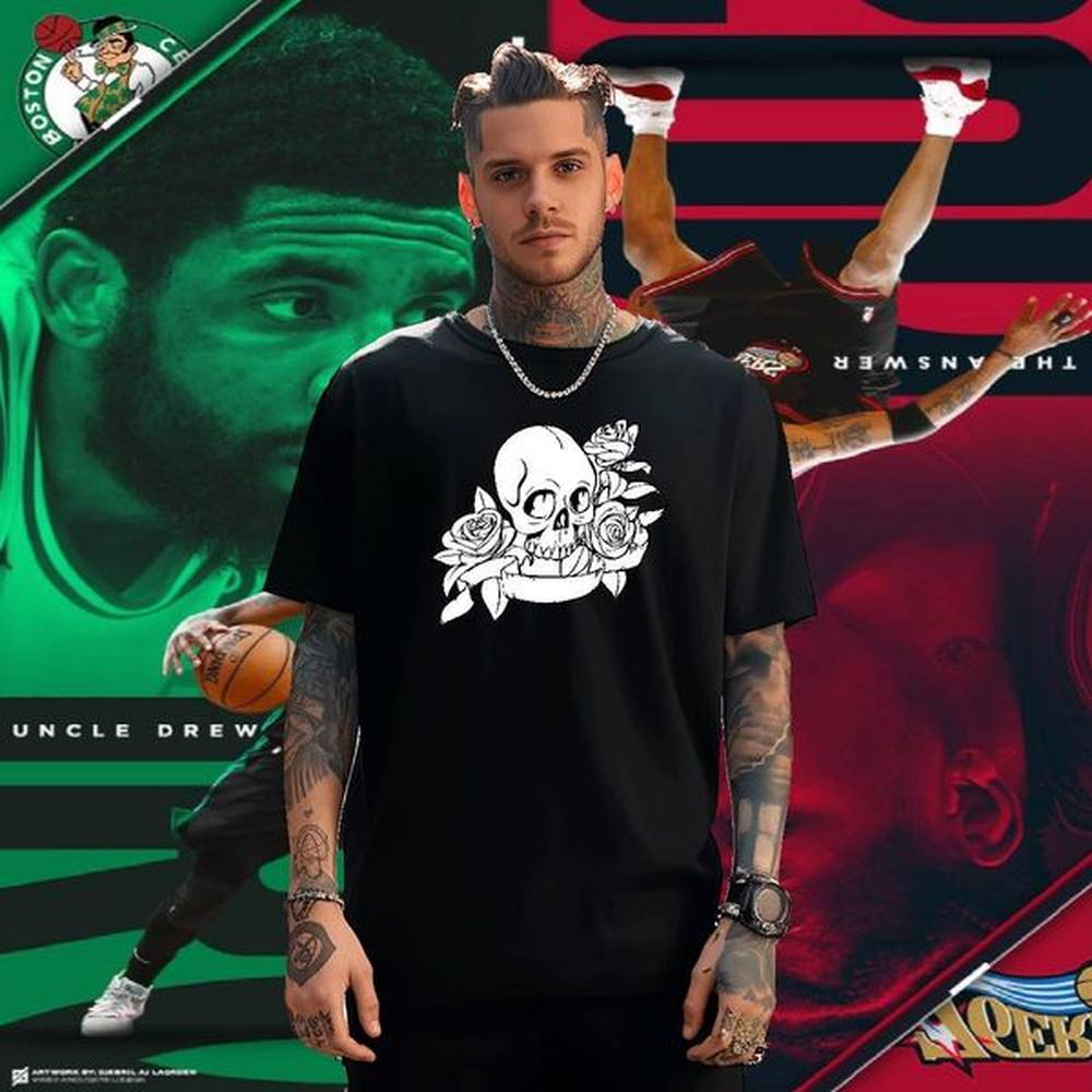 Loose Fit T Shirts Men 230g 100% Cotton skull Spring Summer DIY Anime O-Neck Short Sleeve Tshirt for Man Woman 2024 New Tops