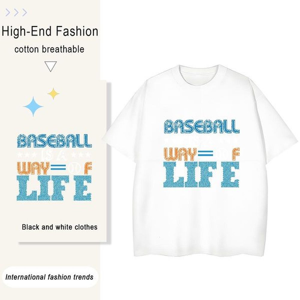 Loose Fit Tshirts Street Casual 230g 100% Cotton Oversized 3XL 4XL Short Sleeve O-Neck baseball T shirt Free Shipping Top Tees