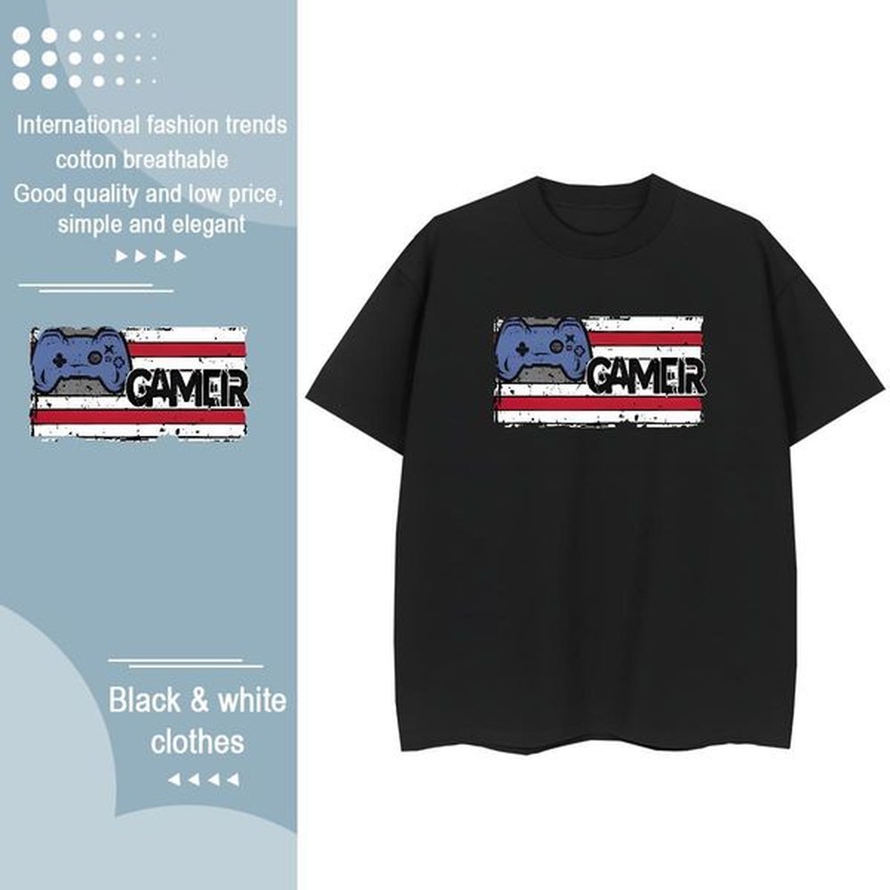 loose fit woman tshirt g cotton play games street