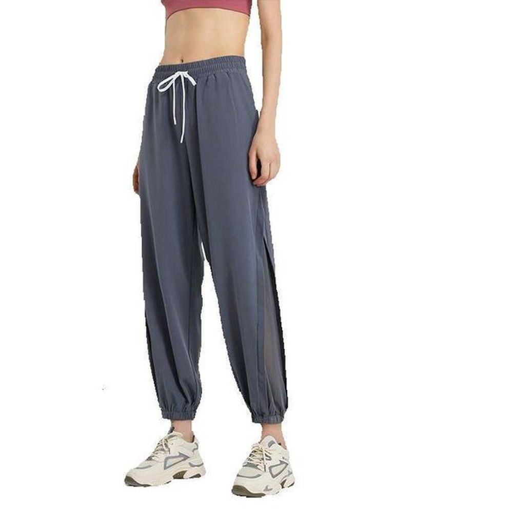 loose high waisted mesh quick drying yoga pants running sports