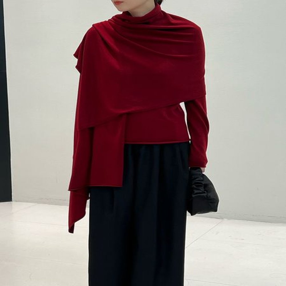 lt premium wool blend knitted pullover with rolled collar