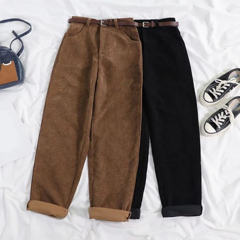 lucy autumn winter jeans womens retro brown street clothing straight