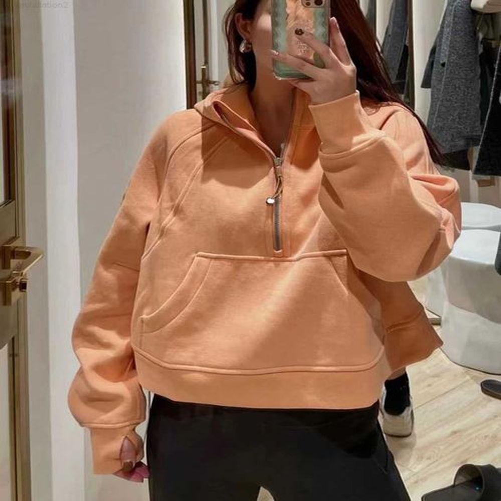 lulus Yoga Sweatshirt Scuba Full Half Zip Hoody Hoodies Outdoor Leisure Sweatshirts Gym Clothes Women Tops Workout Fitness Thick Jackets lul