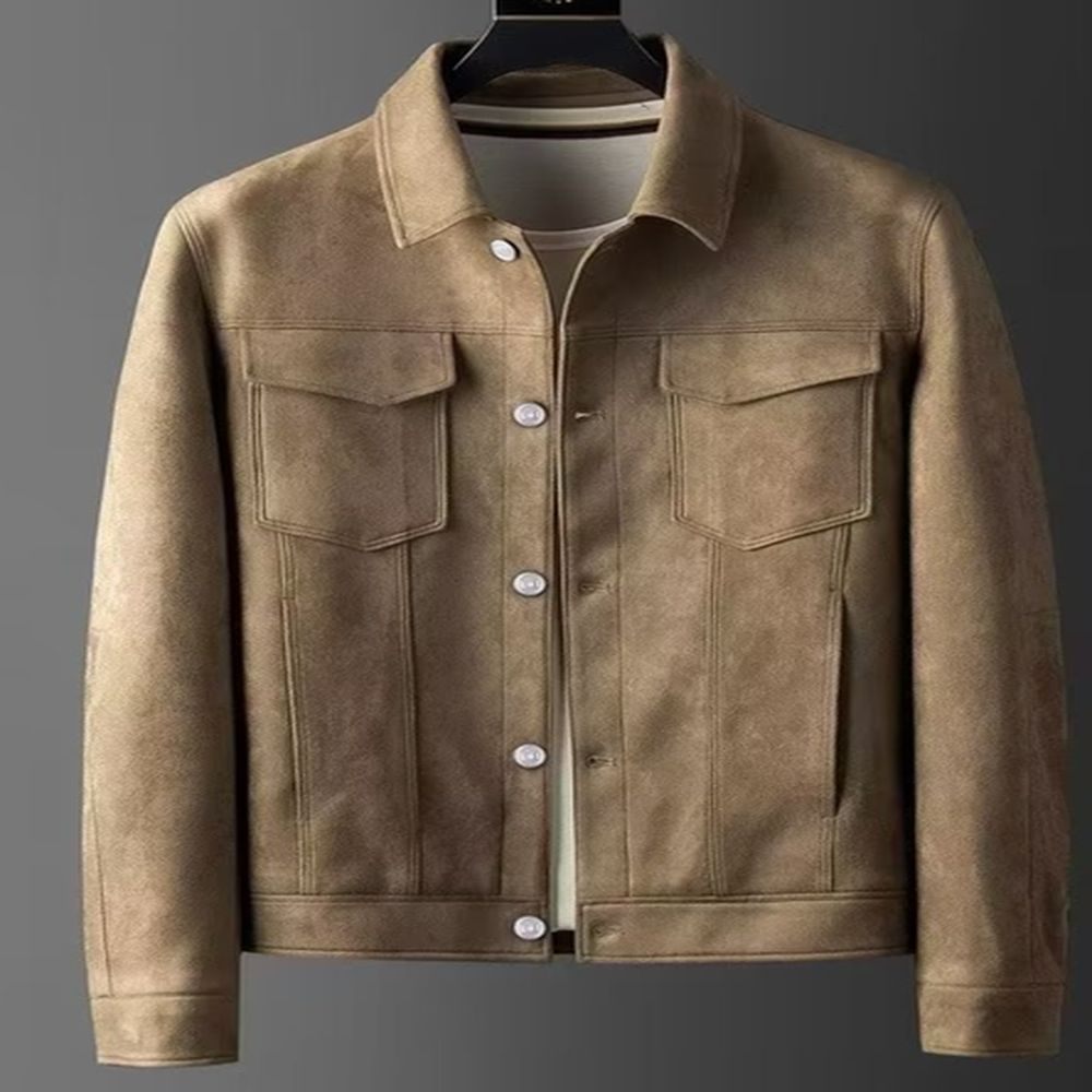 Luxurious and high-grade jacket men's British retro tooling autumn and winter men's lapel casual coat jacket