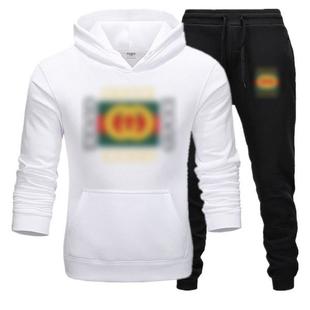 luxury autumn and winter hooded long-sleeved casual sports fashion must-have loose stretch pants cotton hooded coat men and women tracksuit