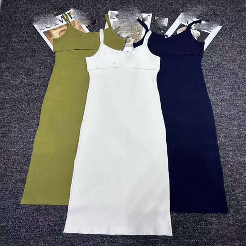 luxury designer knitted camisole dress with side slit highend