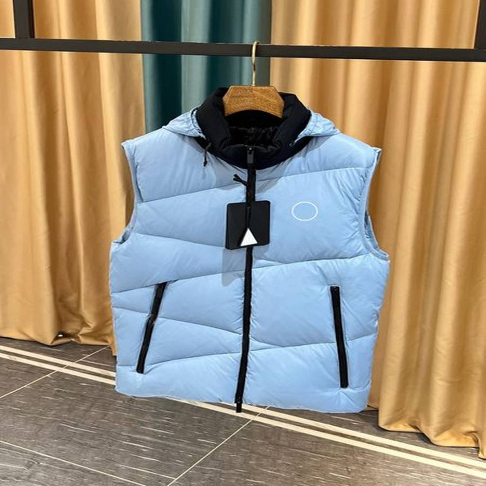 Luxury Designer Mens and Womens Black Vest Jacket and Down Jacket with Flocking Stylish and Warm Coat for Any Occasion size 1-5