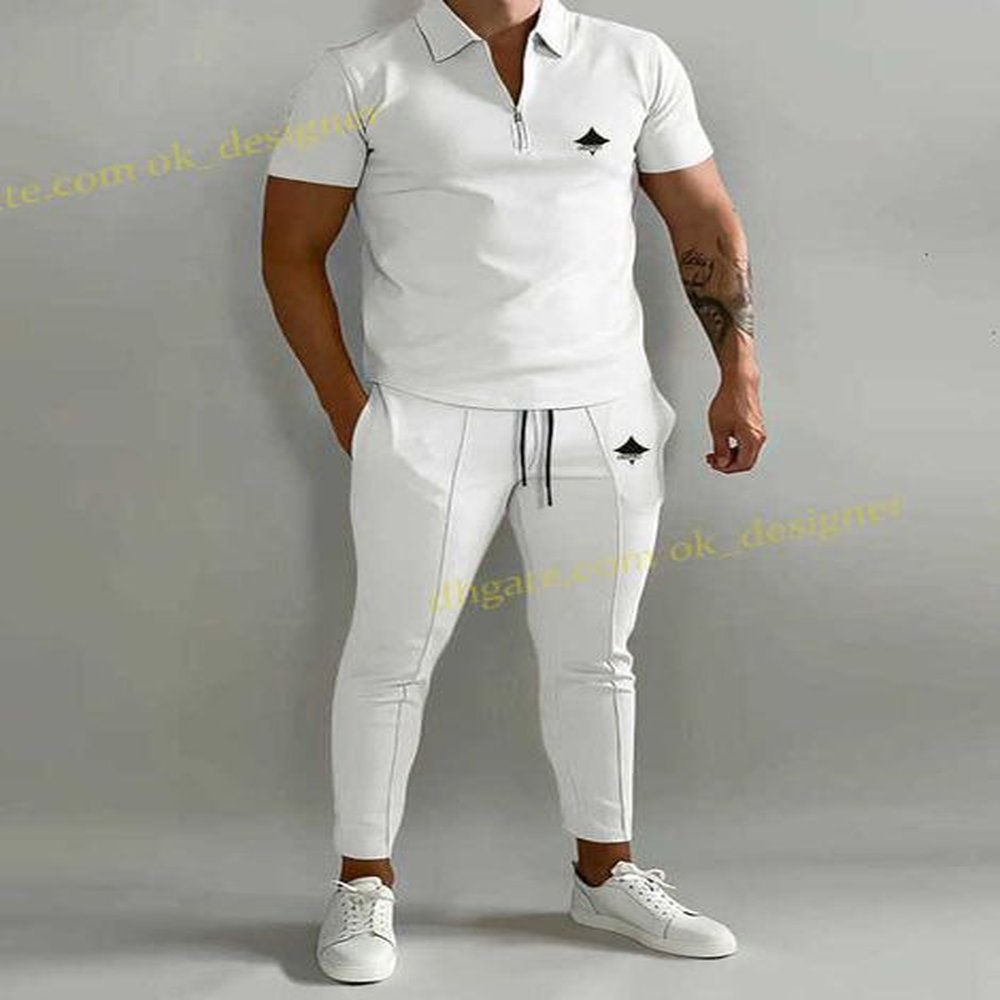 Luxury Designer Men's Tracksuits New Summer Men's Slim Fit Trendy Youth Leisure Sports Set