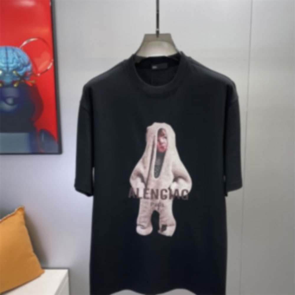 luxury designer t shirt mens shirts for women tide Sprayed streetwear letter white t shirts for men cotton bear womens unisex clothes t-shir